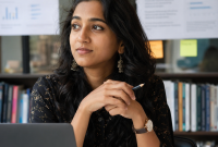 Portrait of Kavya Menon, a livestream audience research writer